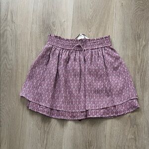 Zara Pink Printed Smocked Waist Skirt